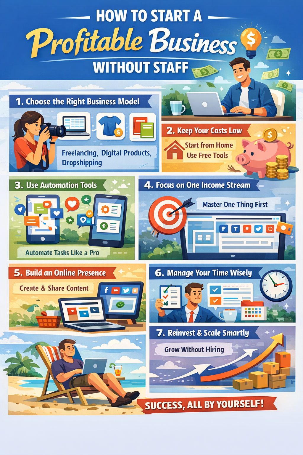 How to Start a Profitable Business Without Staff %currentyear%